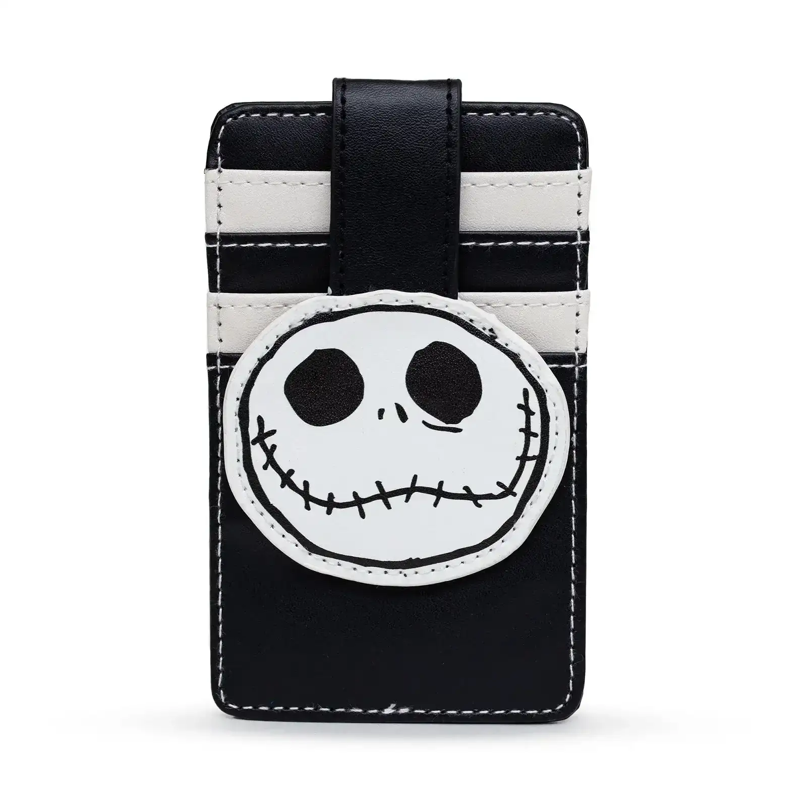Image of Disney Wallet, Character Wallet ID Card Holder, The Nightmare Before Christmas Jack Smiling Expression Black, Vegan Leather