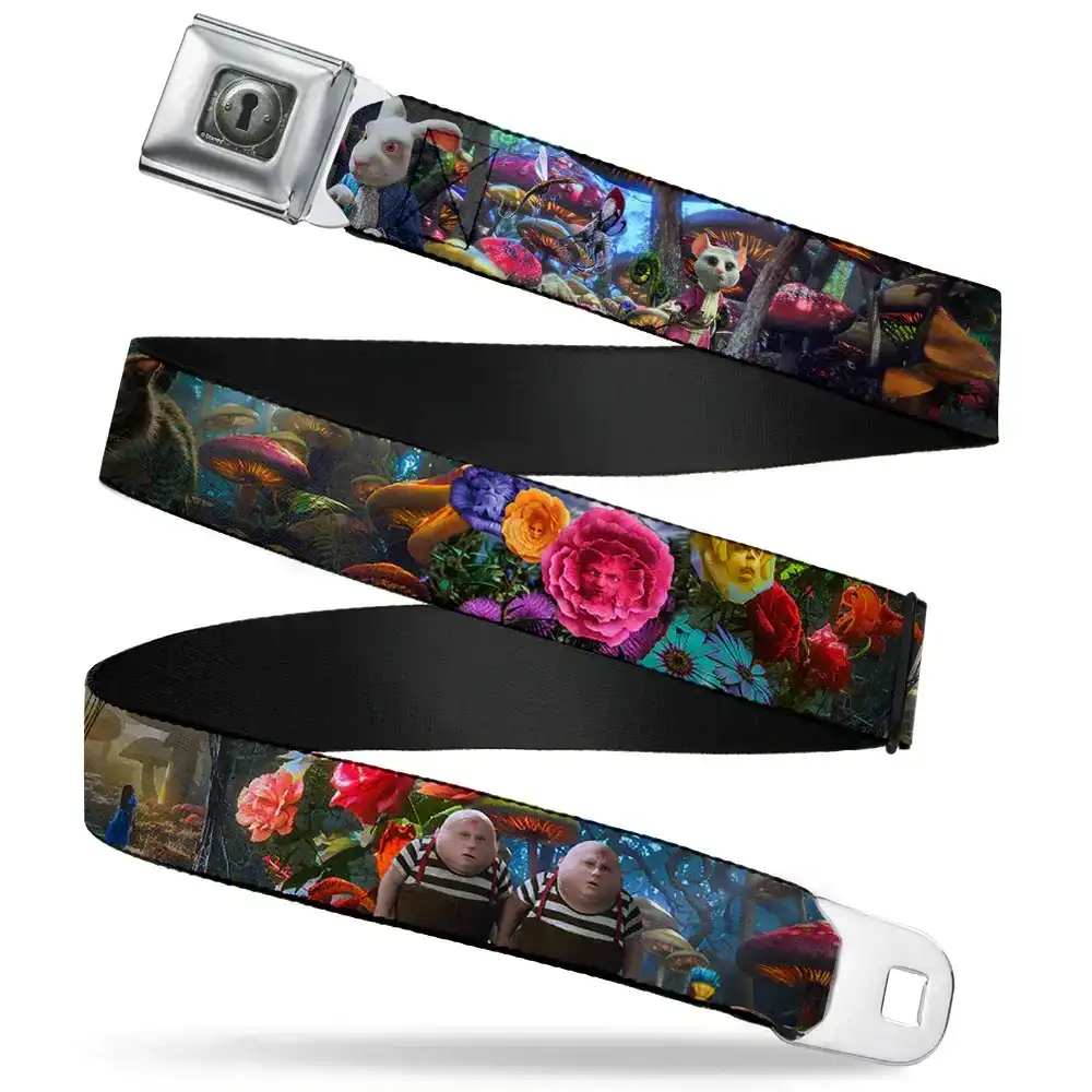 Image of Alice Keyhole Full Color Grays Seatbelt Belt - Alice in Wonderland Movie Encounters Webbing