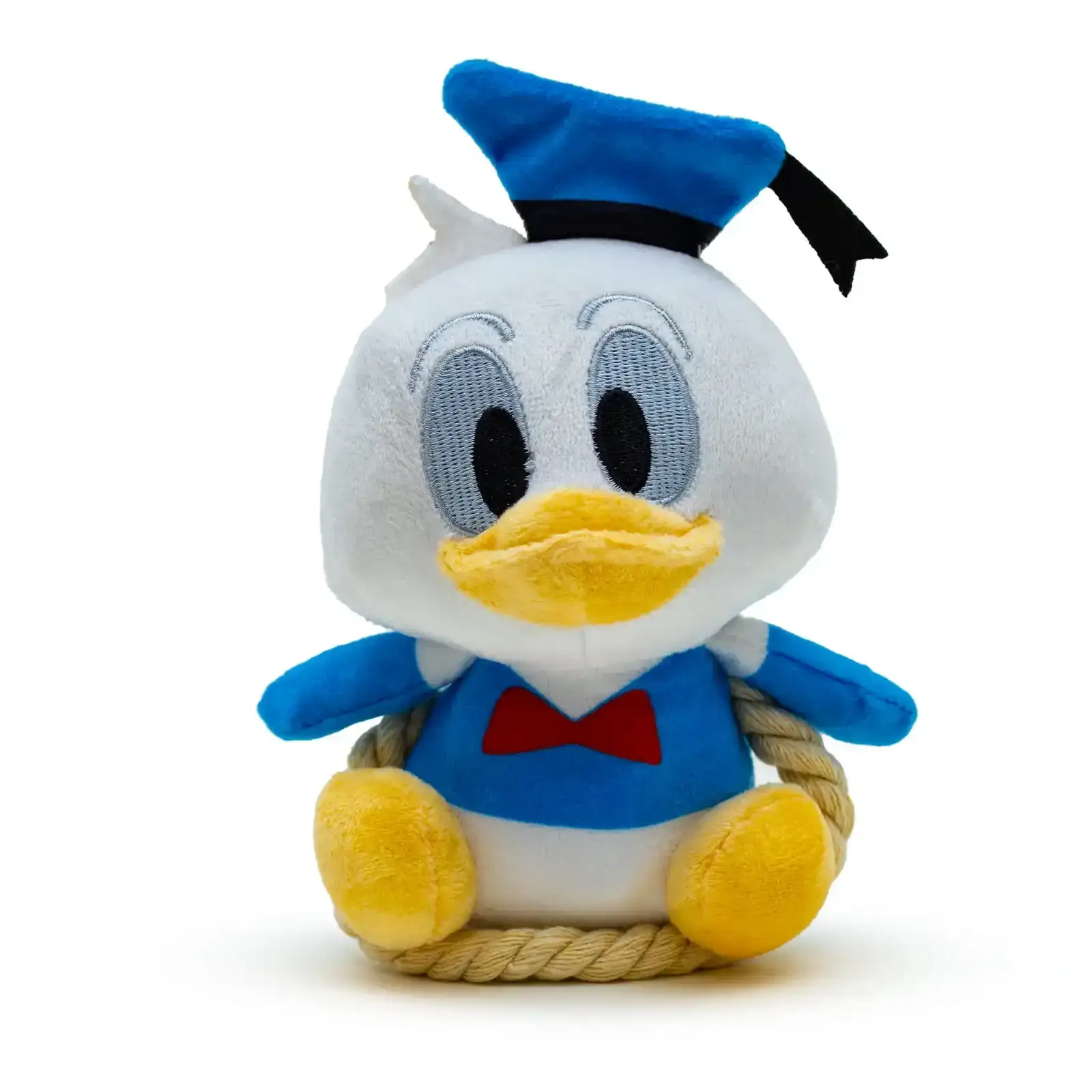 Image of Dog Toy Squeaker Plush with Rope - Disney Donald Duck Chibi Sitting Pose