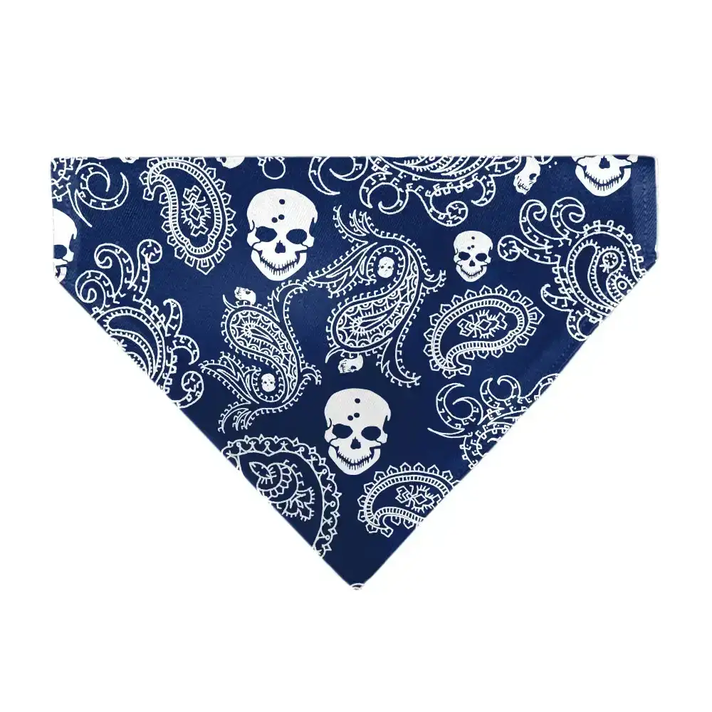 Image of Pet Bandana - Bandana/Skulls Royal/White