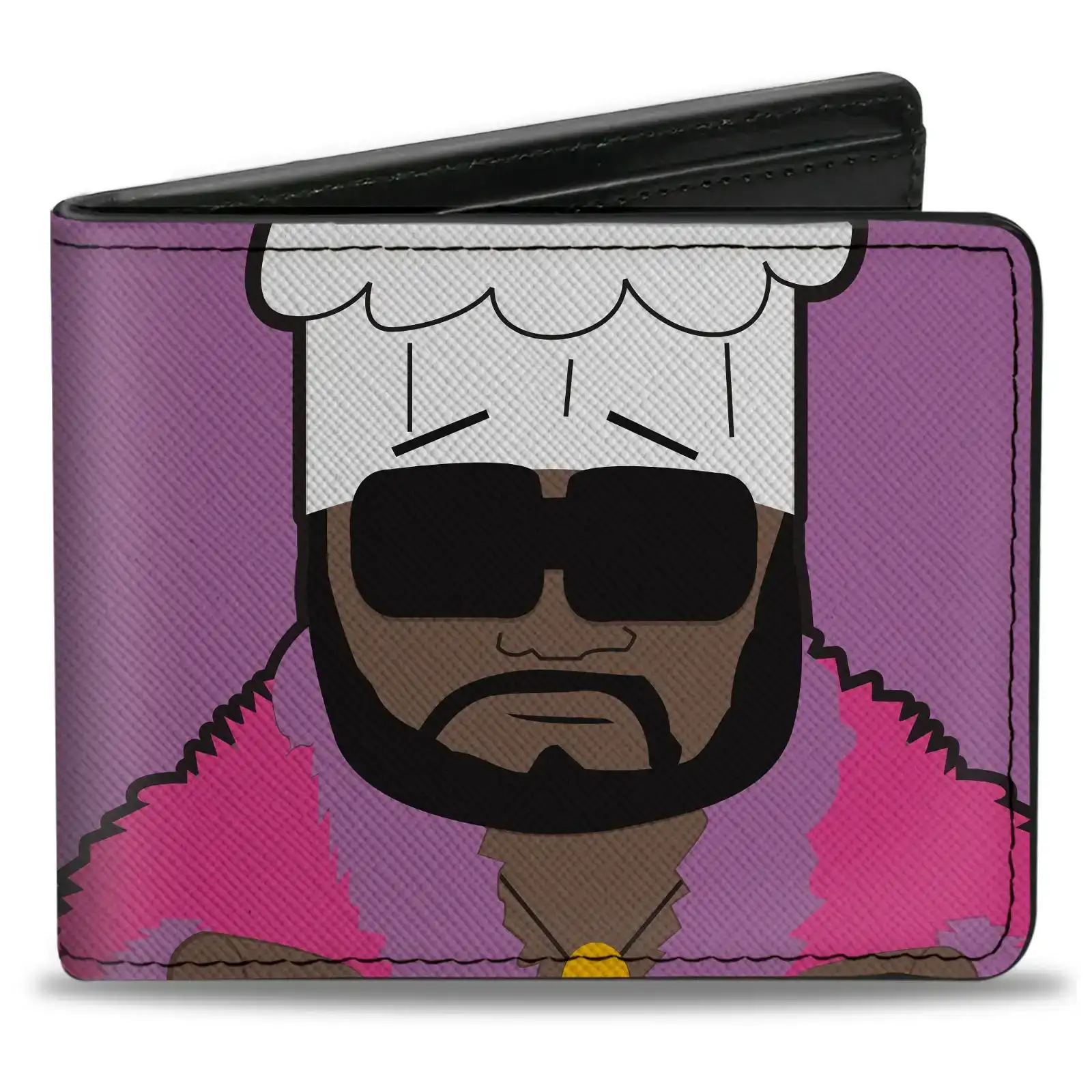 Image of Bi-Fold Wallet - South Park CHEF Pose and Text Purple
