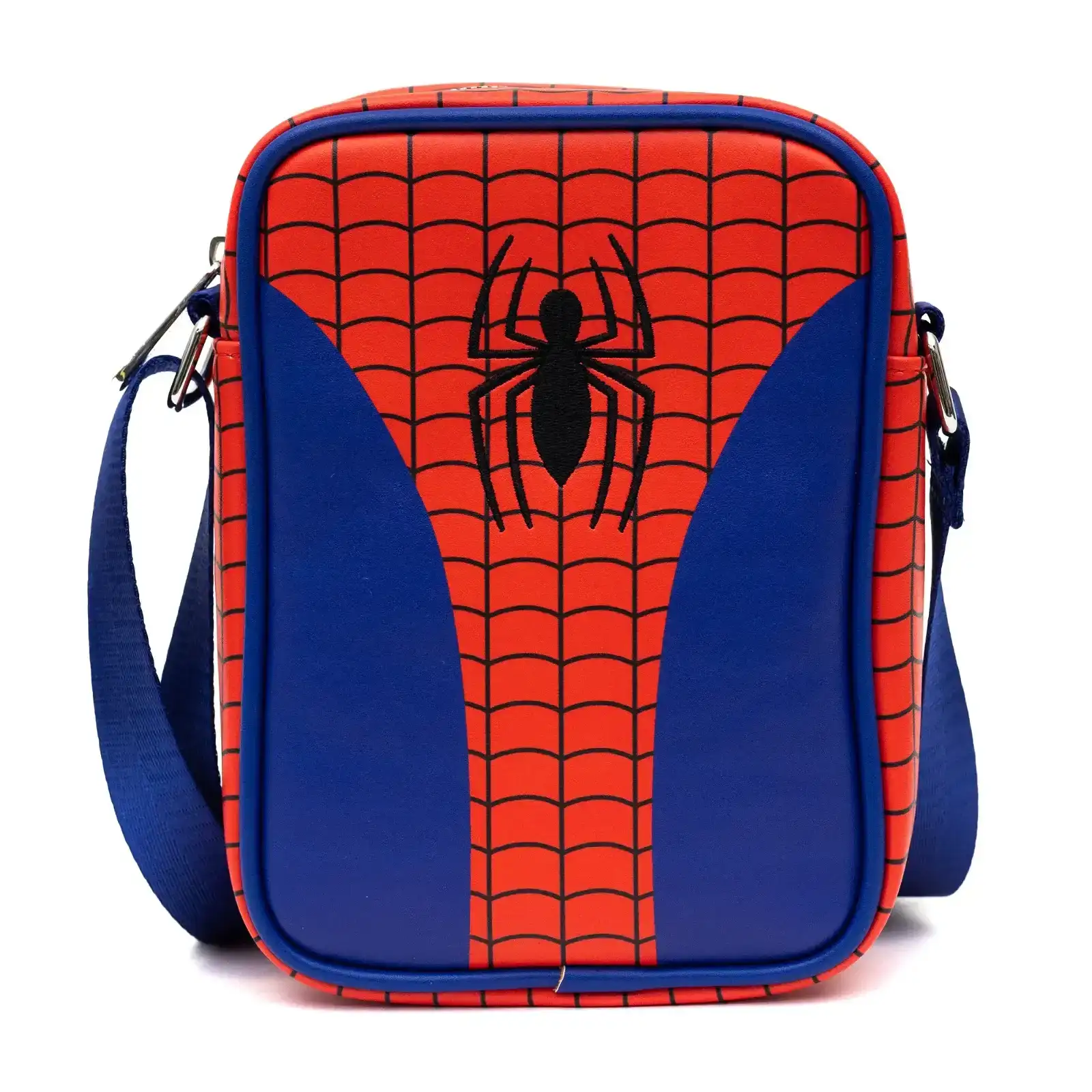 Image of Marvel Comics Bag, Cross Body, Spider Man Character Close Up, Red Blue, Vegan Leather