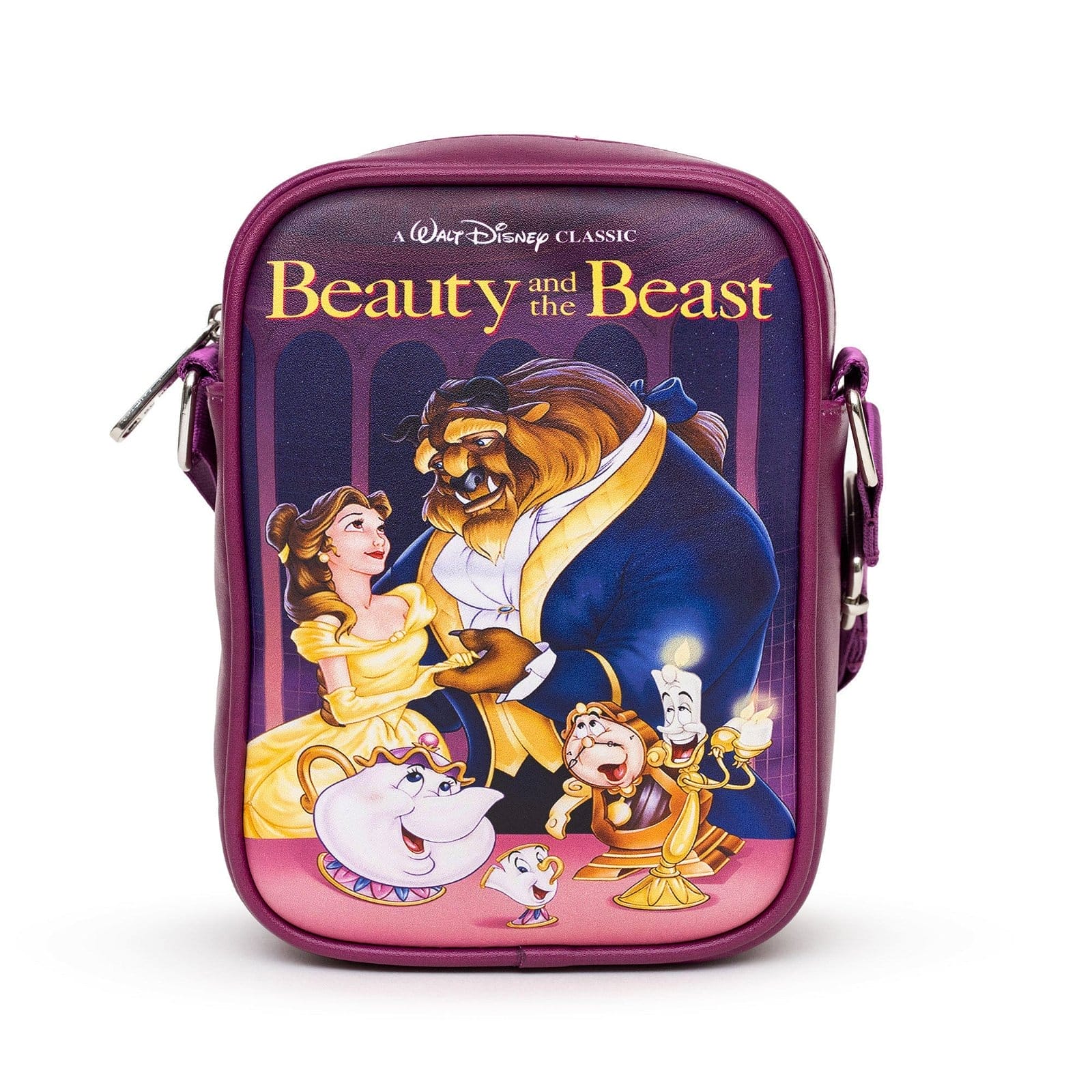 Image of Disney Bag, Cross Body, Beauty and the Beast VHS Movie Box Replica, Vegan Leather