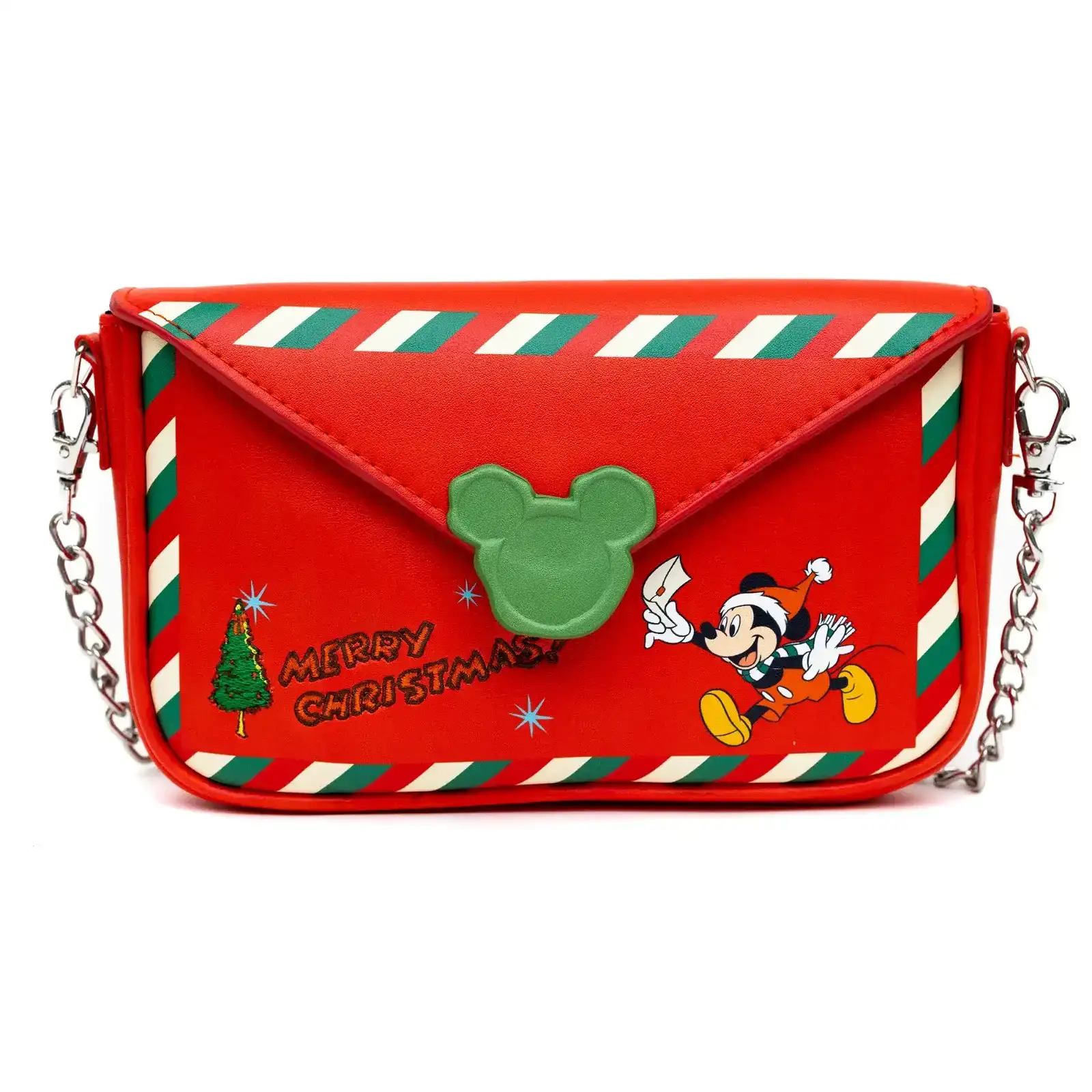 Image of Disney Bag, Crossbody, Mickey Mouse Holiday Christmas Letter to Santa, Red, Vegan Leather