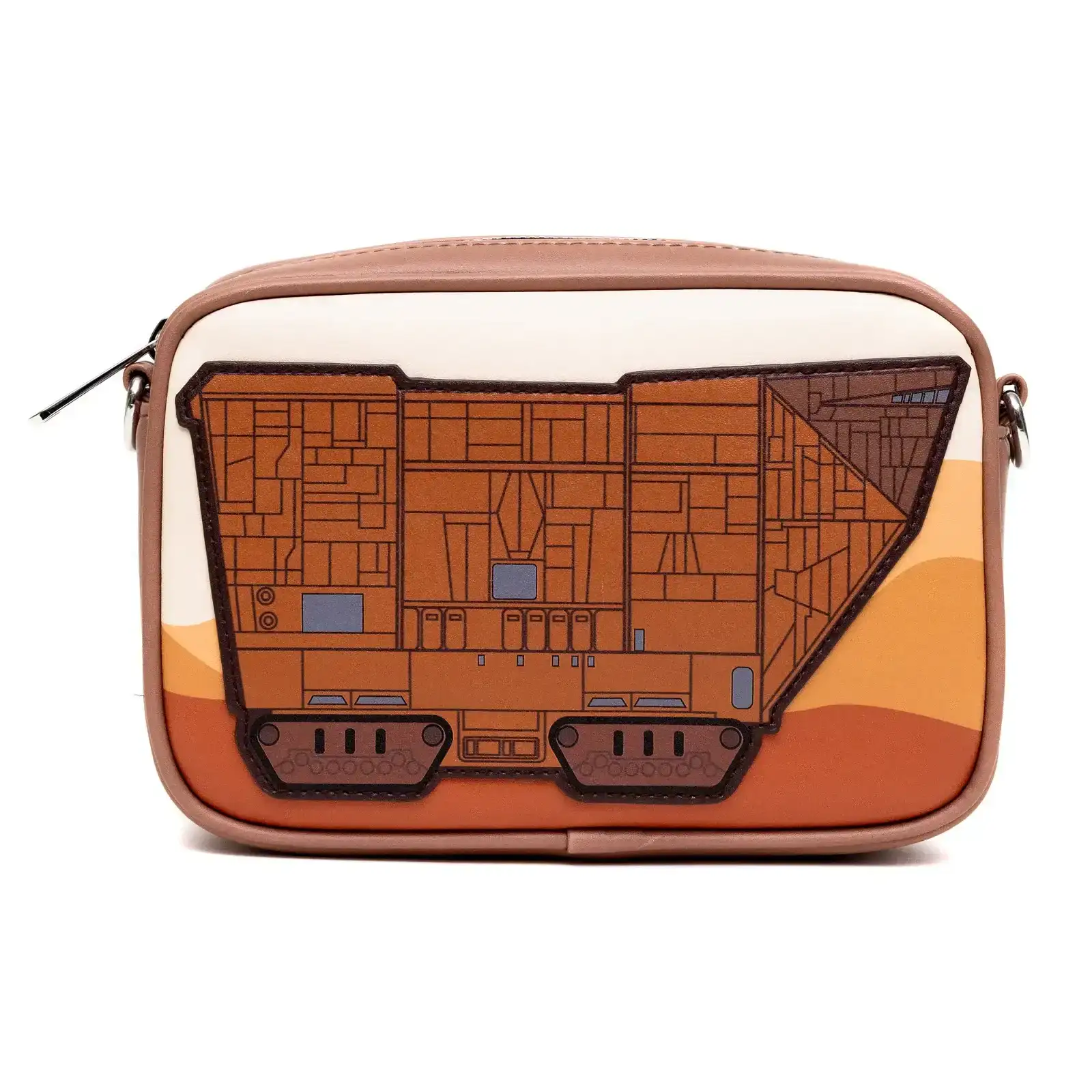 Image of Star Wars Bag, Cross Body, Jawa Sandcrawler and Jawa Pose, Brown, Vegan Leather