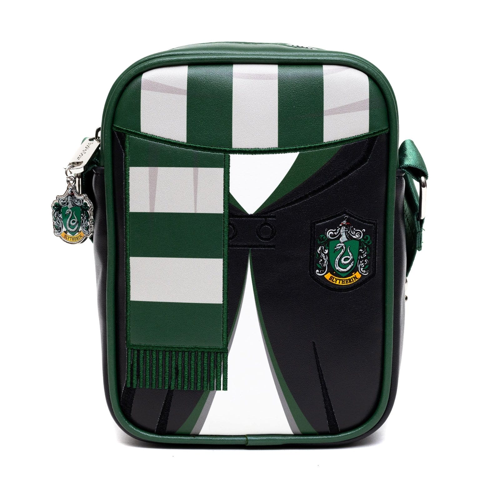 Image of The Wizarding World of Harry Potter Bag, Cross Body, Harry Potter Hogwarts School Slytherin Uniform Embroidered, Vegan Leather