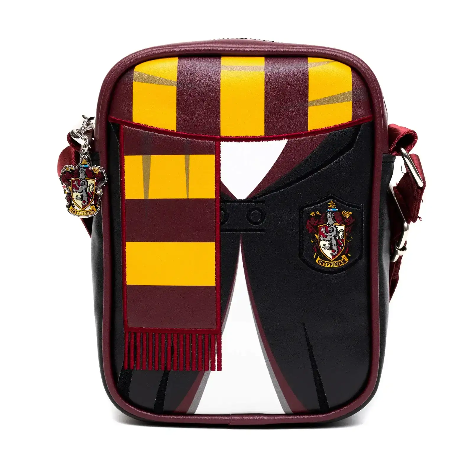 Image of The Wizarding World of Harry Potter Bag, Cross Body, Harry Potter Hogwarts School Gryffindor Uniform Embroidered, Vegan Leather