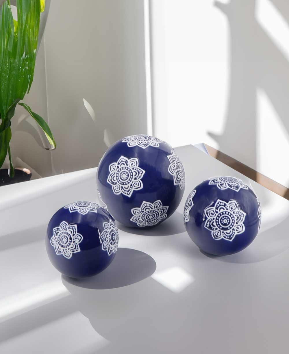 Image of Decorative Lotus Mandalas Spheres Home Accent