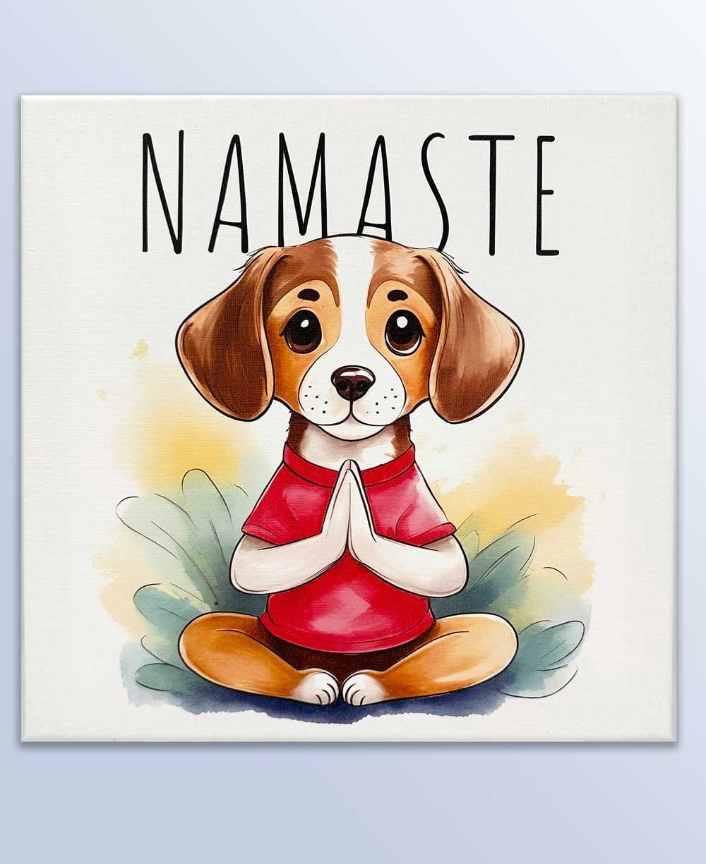 Image of Namaste Meditating Dog Wall Canvas