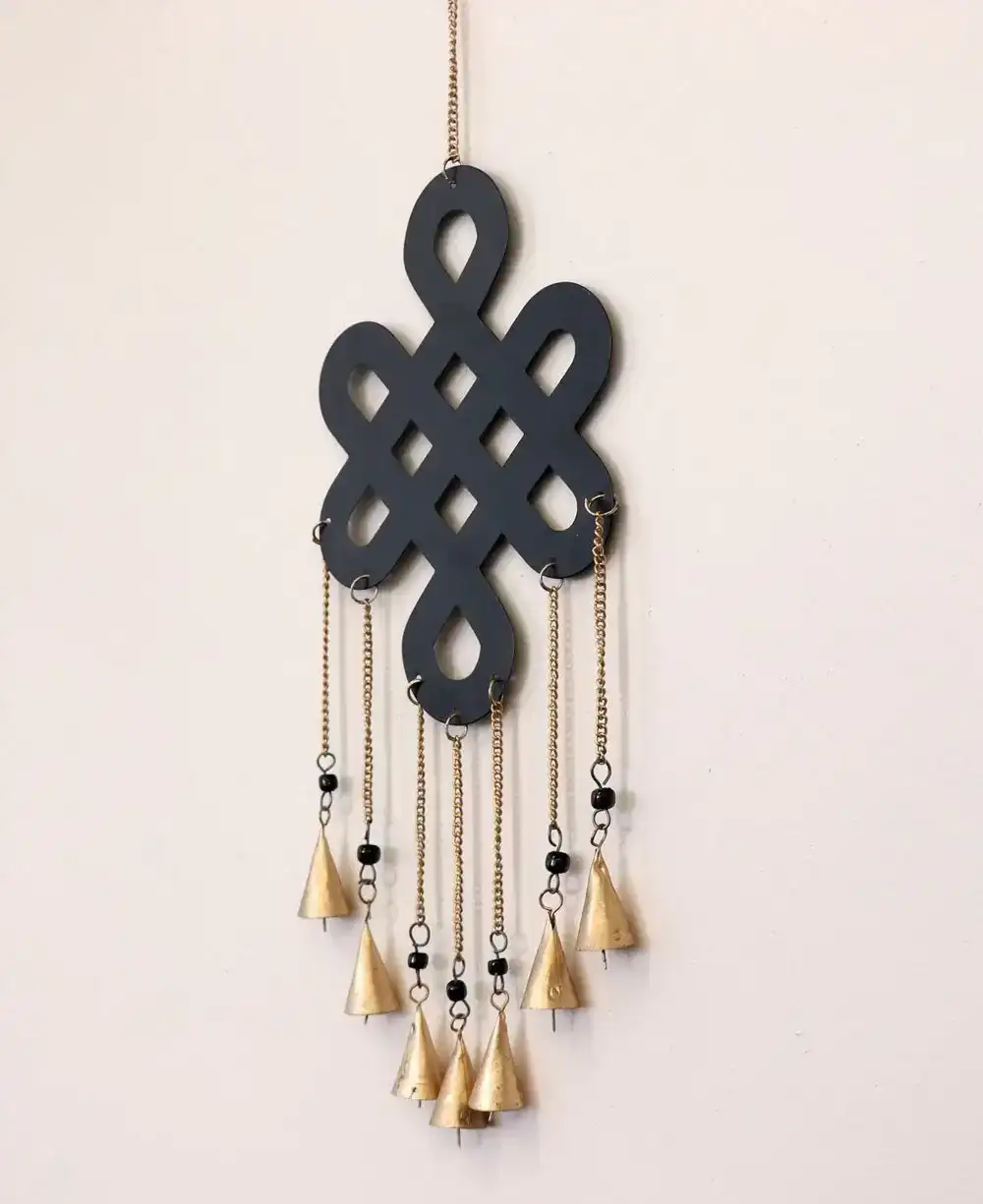 Image of Fairtrade Endless Knot Chime Metal Wall Hanging