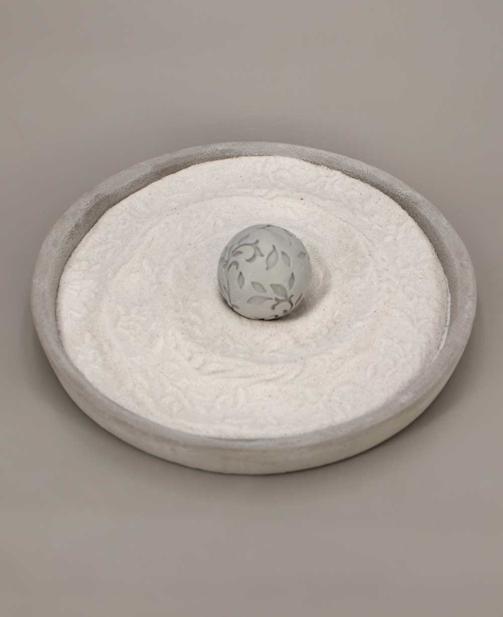 Image of Minimalist Floral Orb Cast Stone Zen Garden