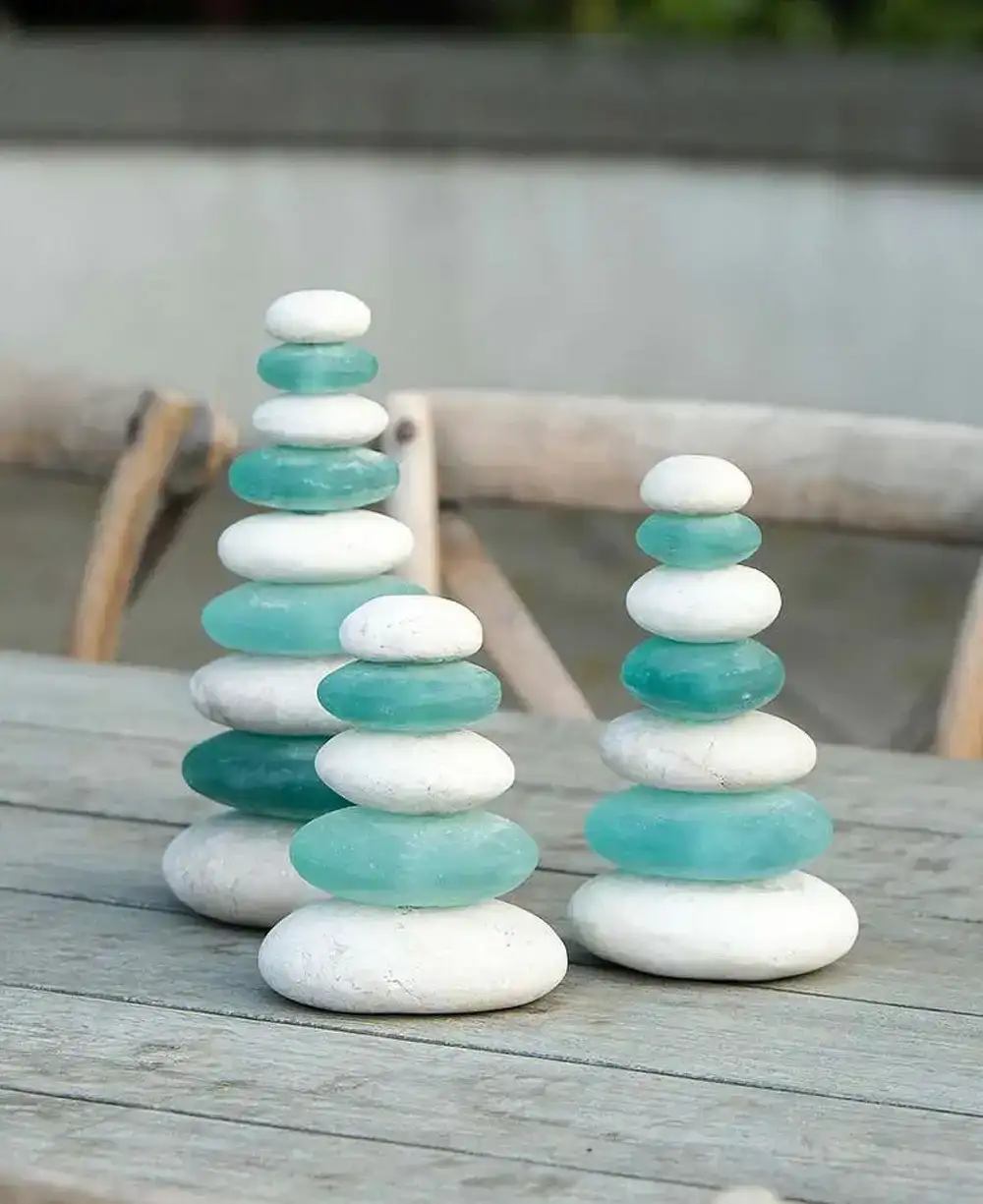 Image of Zen Cairn Sculptures in Glass and Rock Fusion, Sold Individually