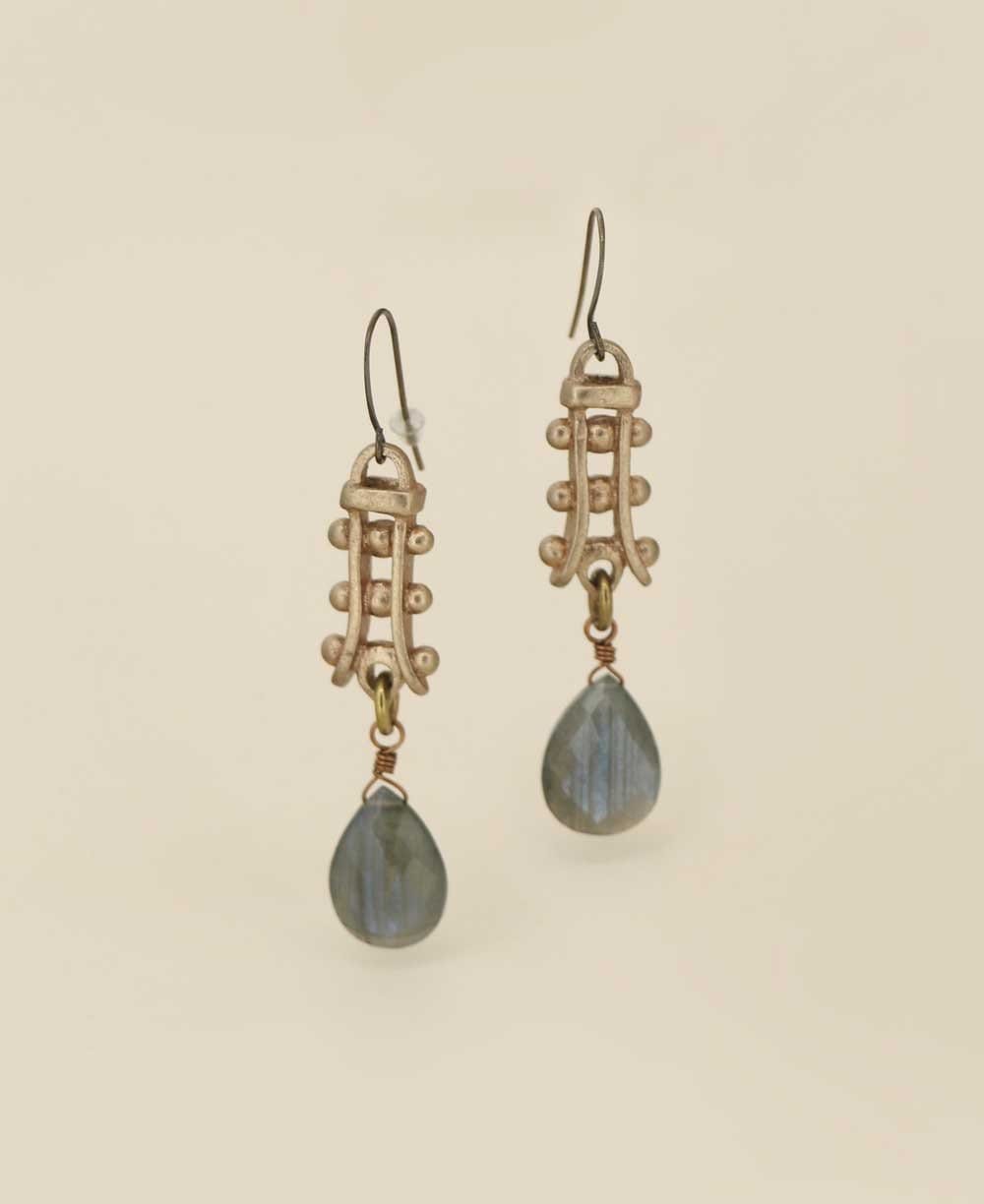 Image of Zen Pagoda Labradorite Drop Earrings