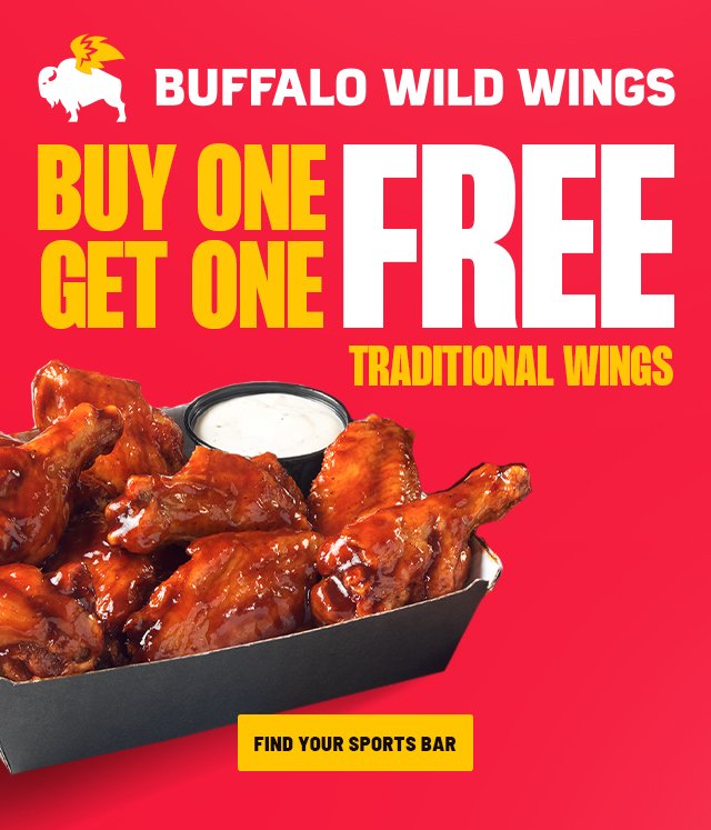 BUY ONE GET ONE FREE TRADITIONAL WINGS | FIND YOUR SPORTS BAR