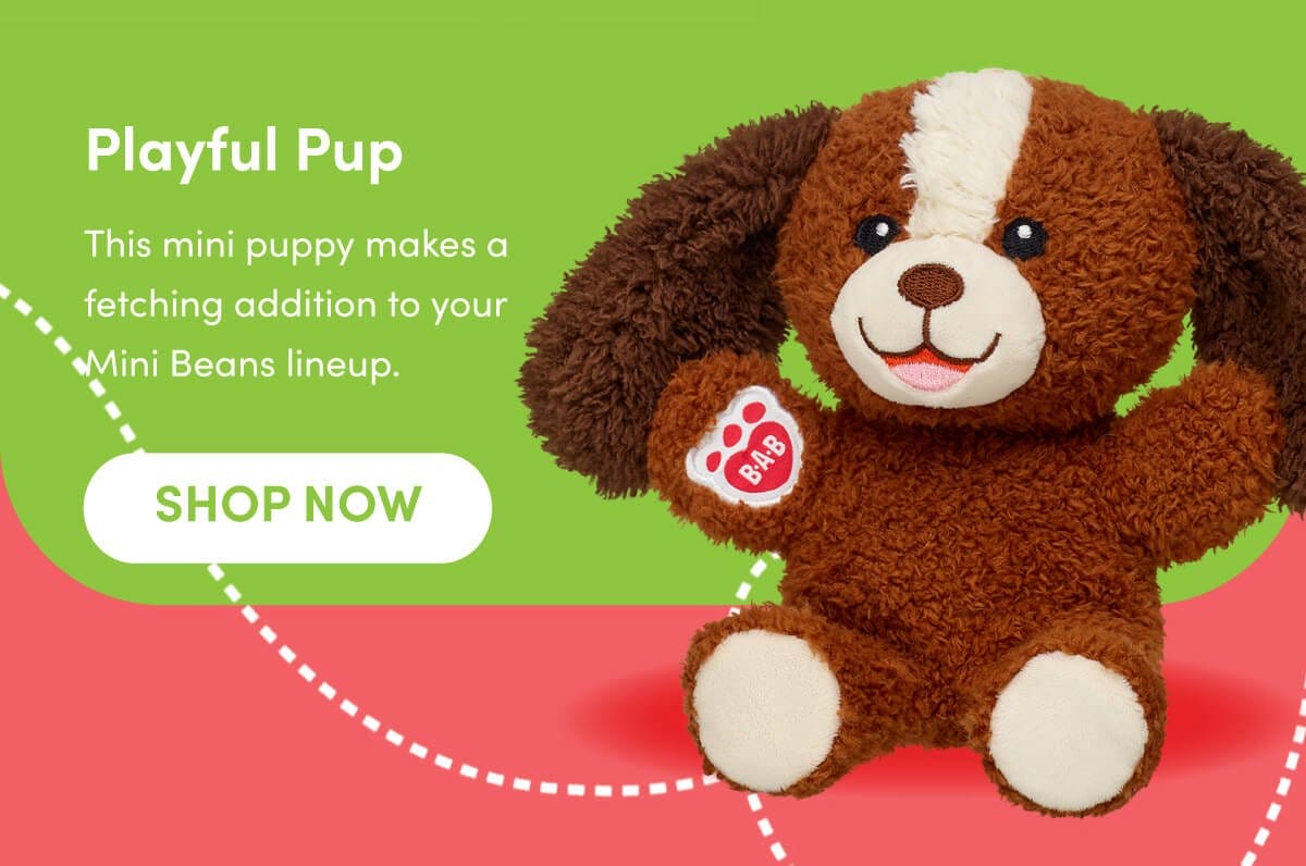 Playful Pup - This mini puppy makes a fetching addition to your Mini Bneans lineup - SHOP NOW