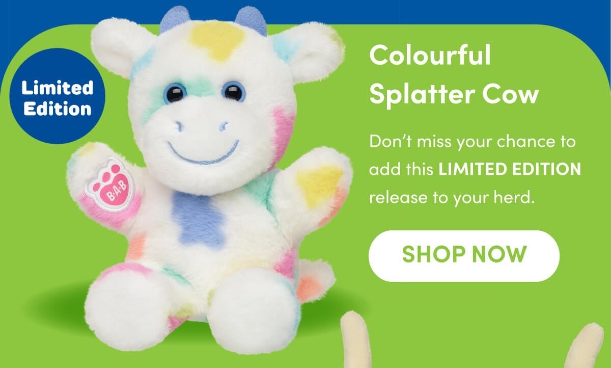 Colourful Splatter Cow - Don't miss your chance to add this LIMTED EDITION release to your herd - SHOP NOW