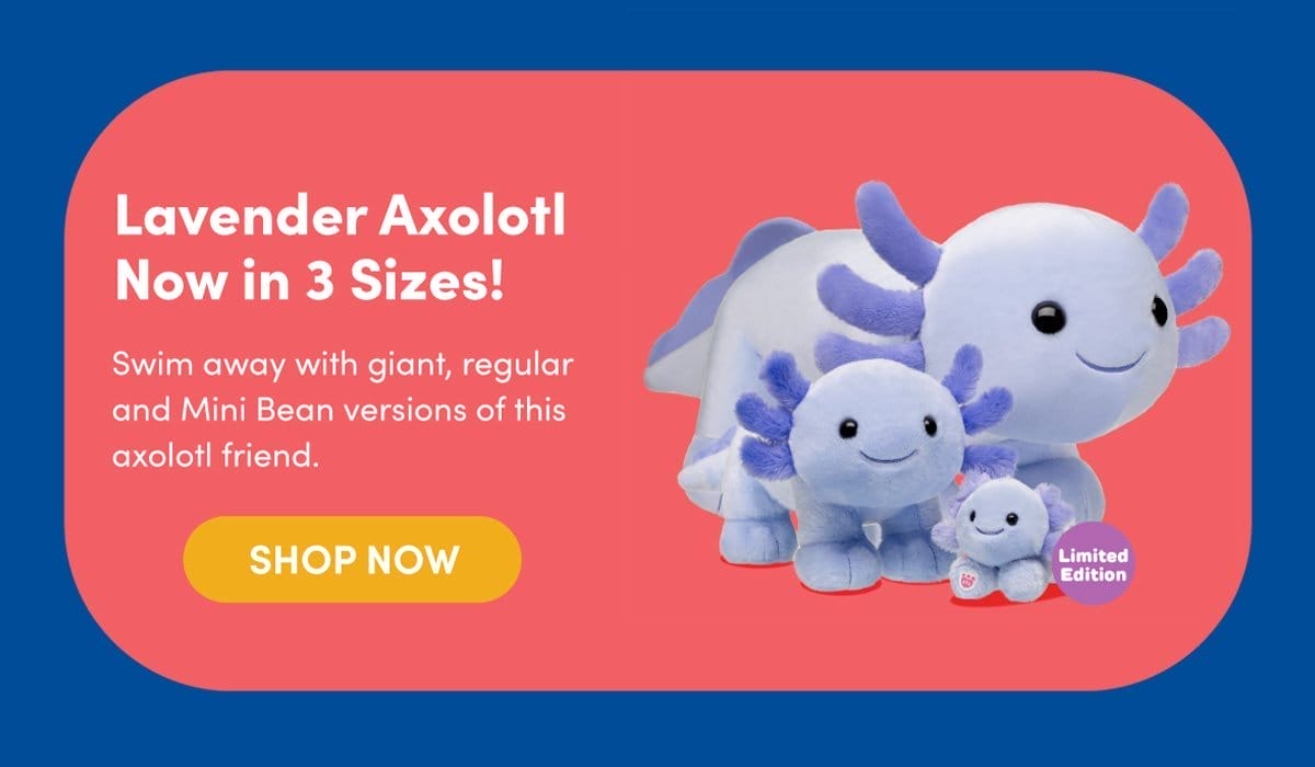 Lavender Axolotl Now in 3 Sizes! | SHOP NOW