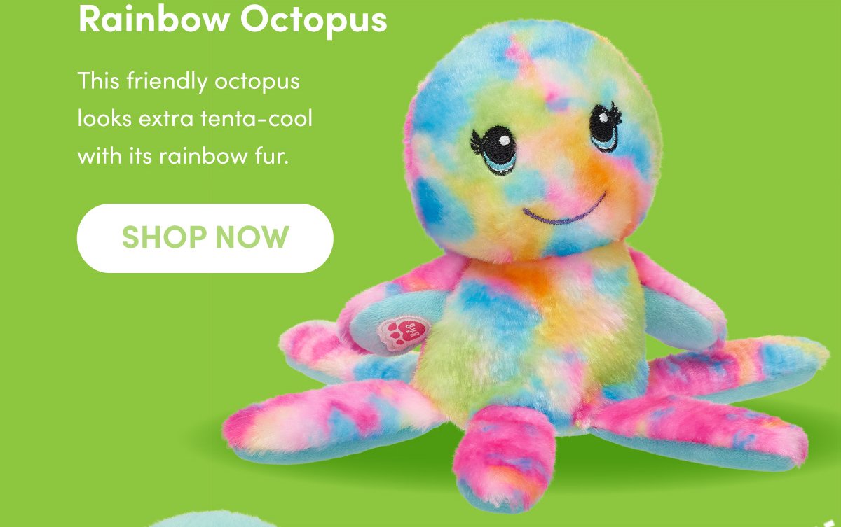 Rainbow Octopus | This Friendly octopus looks extra tenta-cool with its rainbow fur. | SHOP NOW