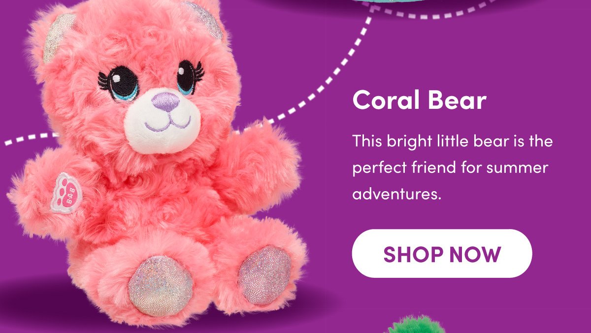 Coral Bear | This bright little bear is the perfect friend for summer adventures. | SHOP NOW