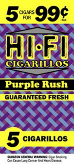 a pack of purple rush cigarillos for 99 cents