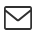 a black and white envelope icon on a white background.