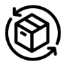 a box is surrounded by two arrows in a circle.