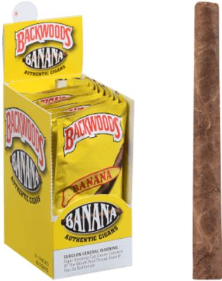 a box of backwoods banana flavored cigars