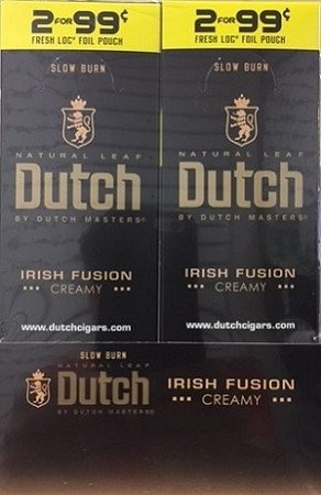 Image of Dutch Masters Cigarillos Foil Irish Fusion 30 Pouches of 2
