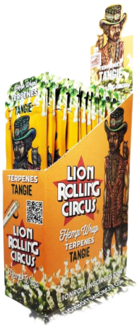 a box of lion rolling circus hemp wraps