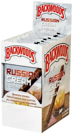 a box of backwoods russian cream cigars