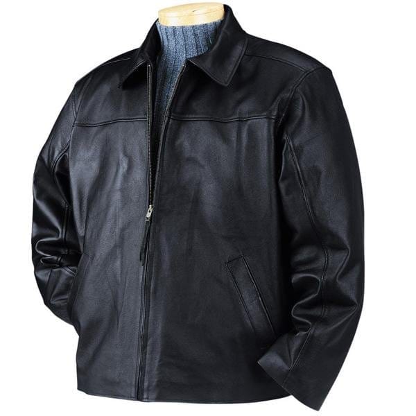 Image of BulletBlocker Level IIIA Men's Black Bulletproof Leather Jacket