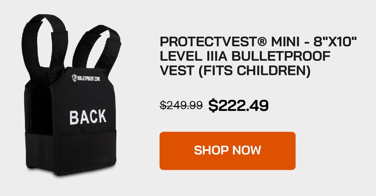 PROTECTVEST® MINI - 8"X10" LEVEL IIIA BULLETPROOF VEST (FITS CHILDREN)