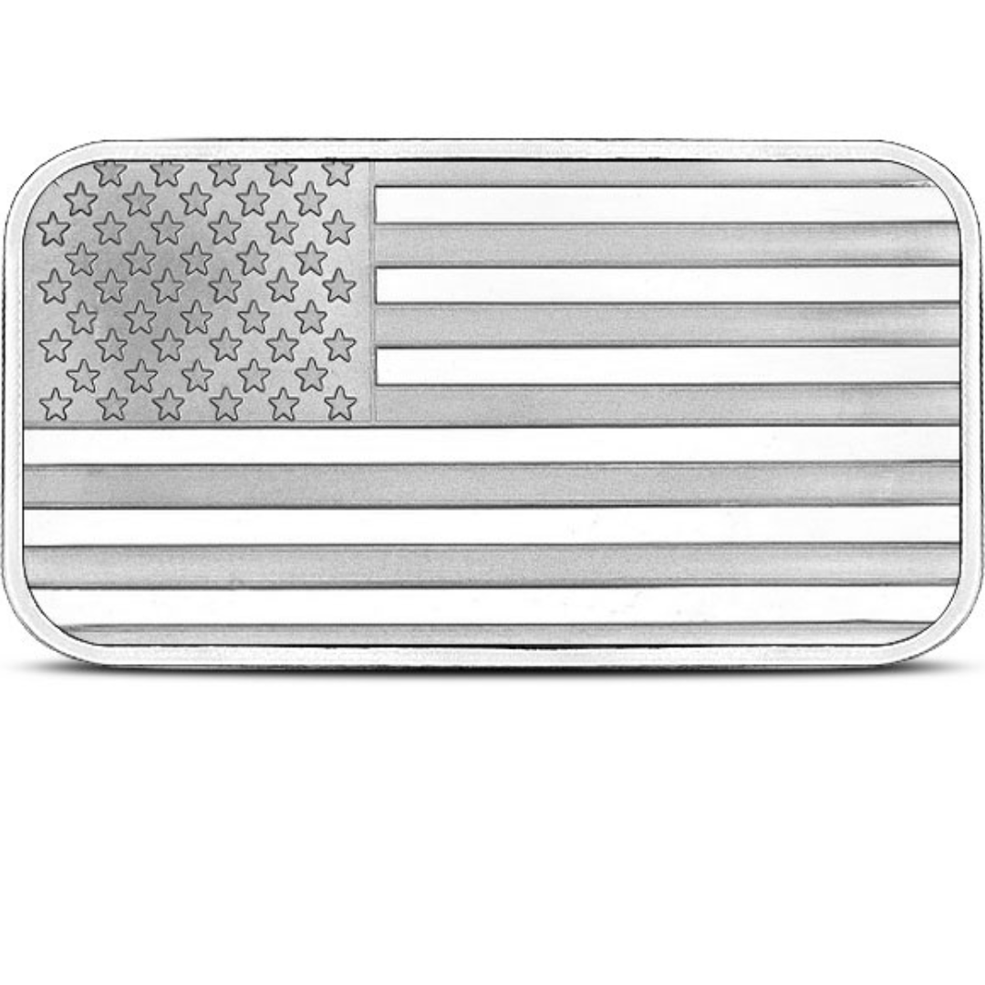 1 oz SilverTowne American Flag Silver Bar