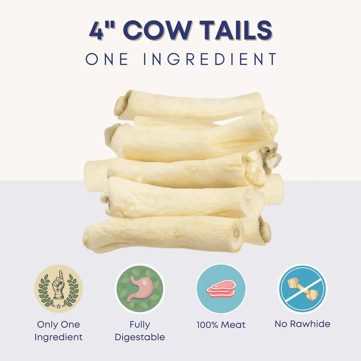 Image of 4" Cow Tails for Dogs