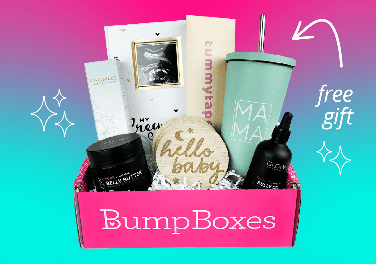 Image of open Bump Box with FREE Mama Tumbler