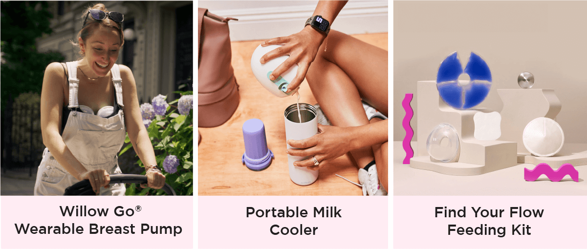 Willow Go Wearable Breast Pump, Portable Milk Cooler, Find Your Flow Feeding Kit