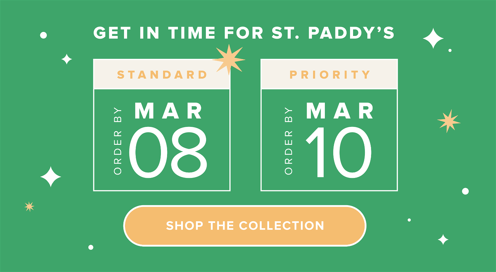 GET IN TIME FOR ST. PADDY'S