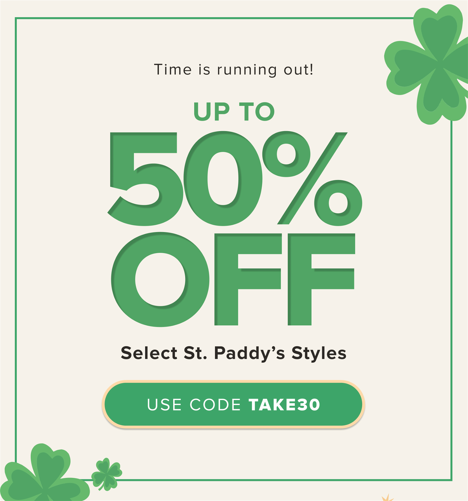 Time is running out! Up to 50% OFF