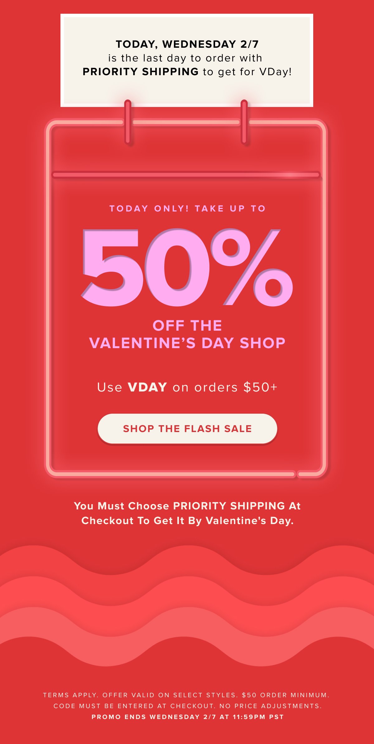 50% OFF THE VDAY SHOP