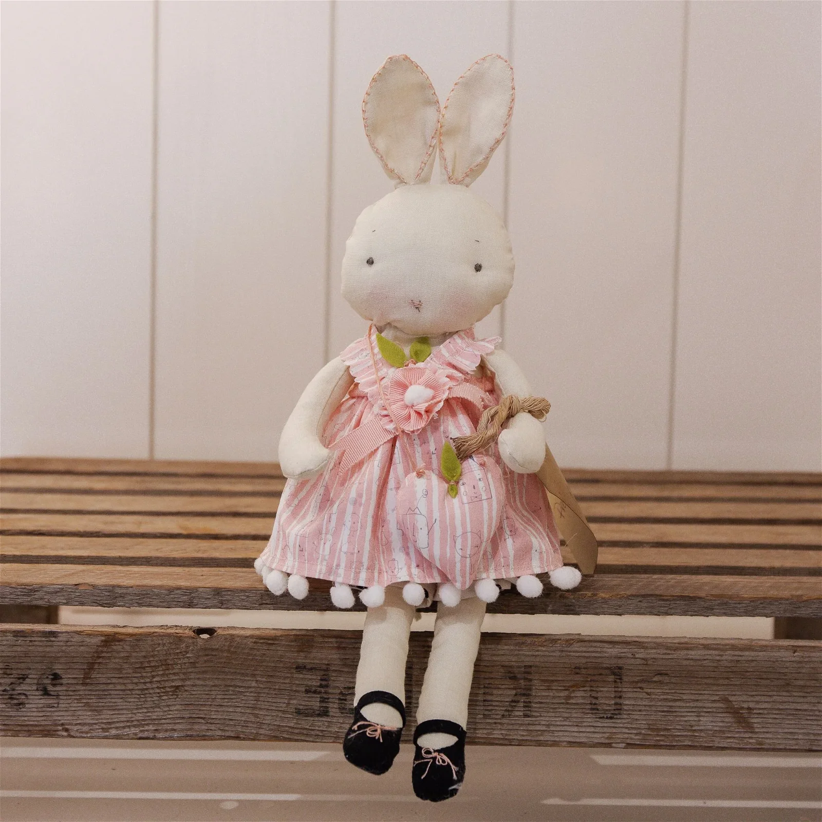 Image of Hutch Studio - Pretty Sweet Polly - Hand-Crafted Cream Bunny