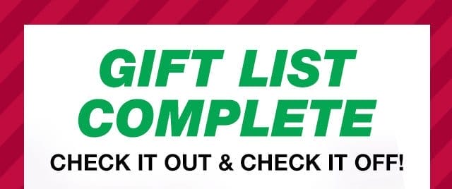 Gift list complete - check it out & check it off!