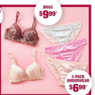 Bras \\$9.99*