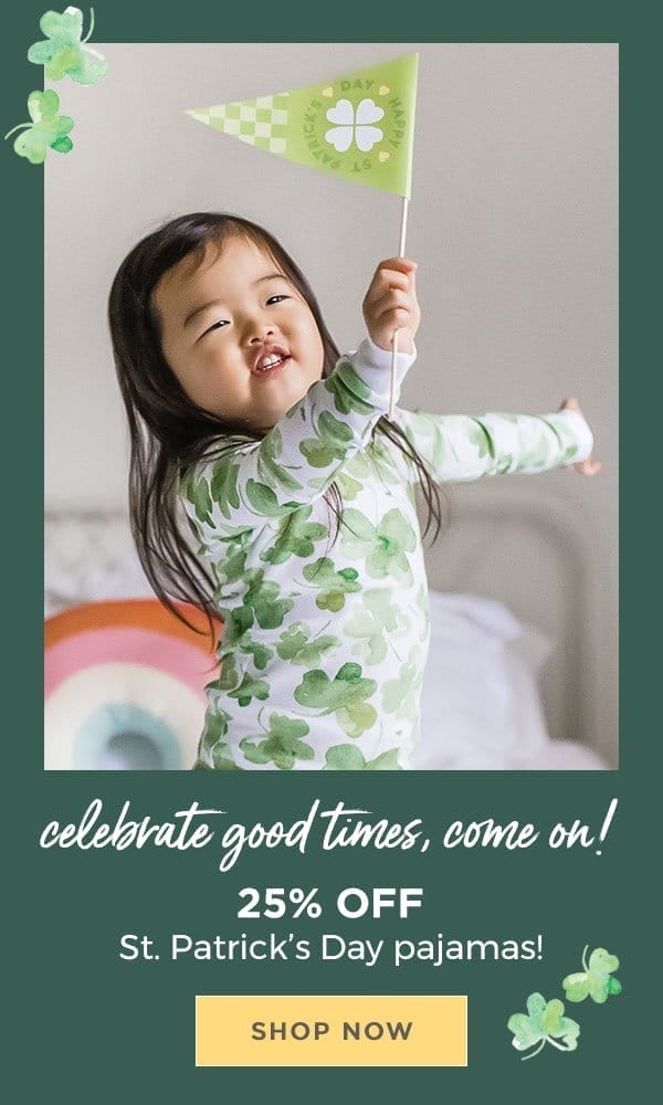 25% off St Patrick's Day pajamas!