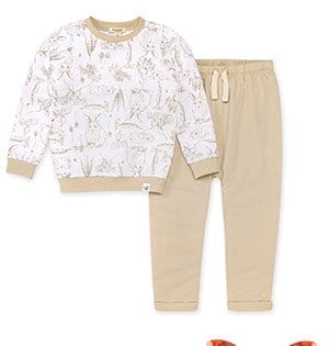 Bunny Toile French Terry Top & Harem Pant Set - 0-3 Months
