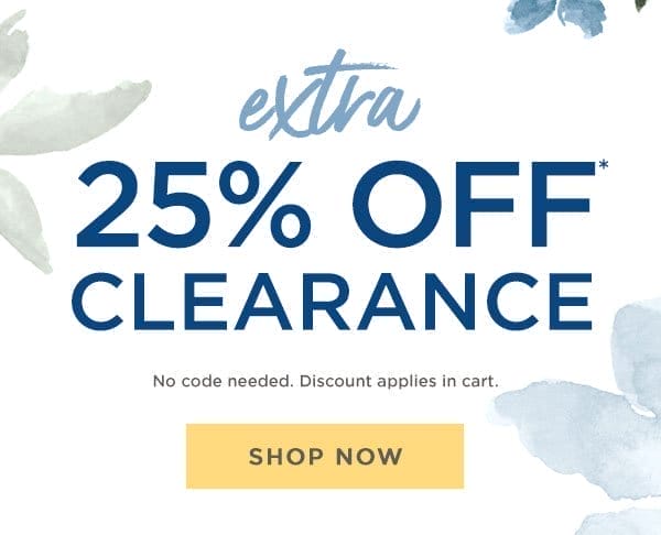 Extra 25% off clearance!