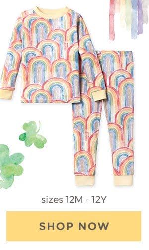 Retro Rainbow Snug Fit Organic Pajamas - 2 Toddler