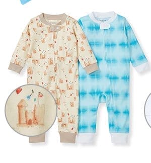 Sandy Castles & Printed Tie Dye Footless Sleep & Play 2 Pack