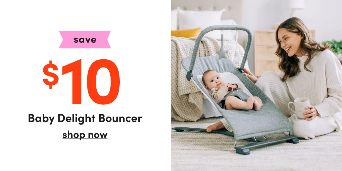 save \\$10 Baby Delight Bouncer shop now