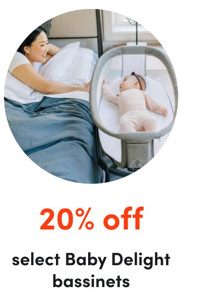 20% off select Baby Delight bassinets