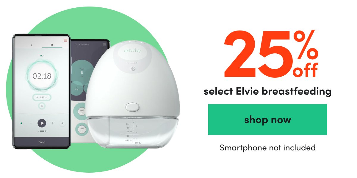 25% off select Elvie breastfeeding shop now Smartphone not included